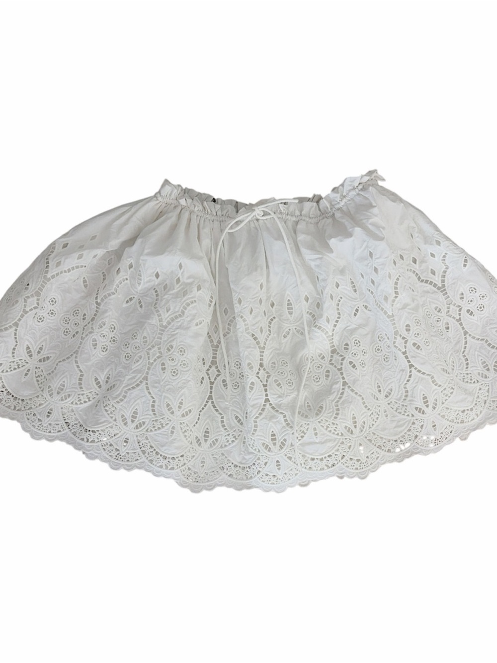 H&M Edition White Eyelet Lace bubble Mini Skirt